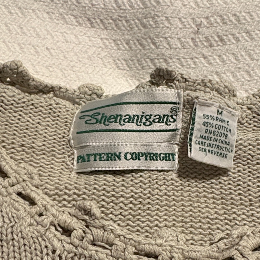 Shenanigans Women's Cream Sweater - Crew Neck vintage
